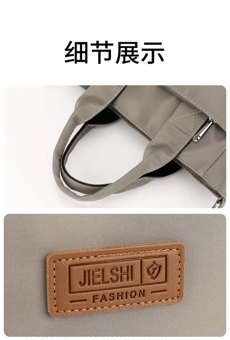 Korean Style Nylon Crossbody Bag Black Large Capacity — feature 26