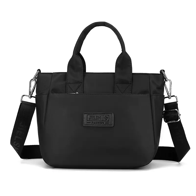 Korean Style Nylon Crossbody Bag Black Large Capacity