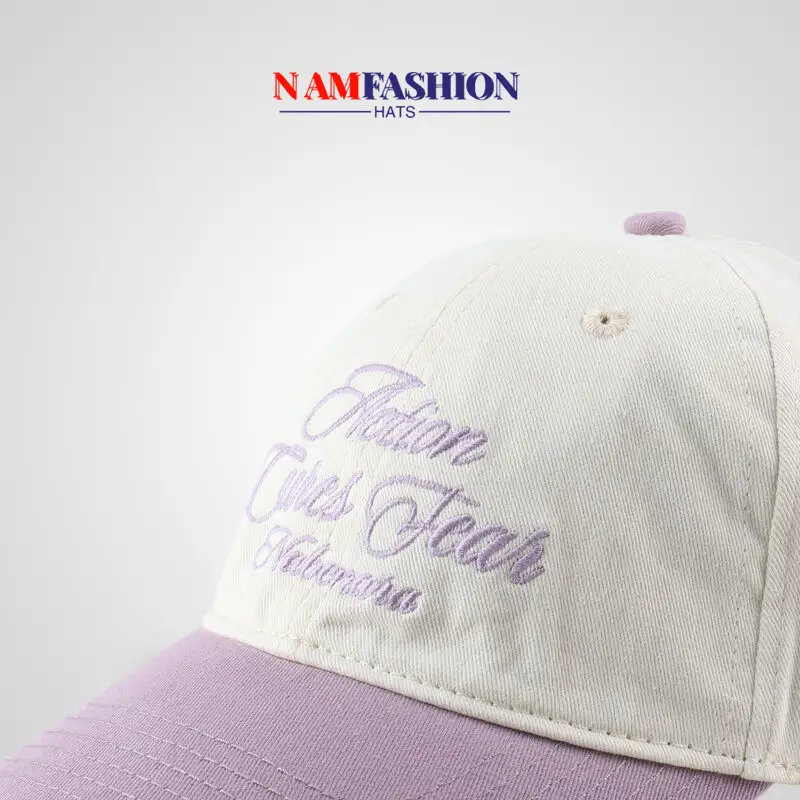 Women White Cotton Baseball Cap "Never Miss A Goal" Embroidery — feature 13