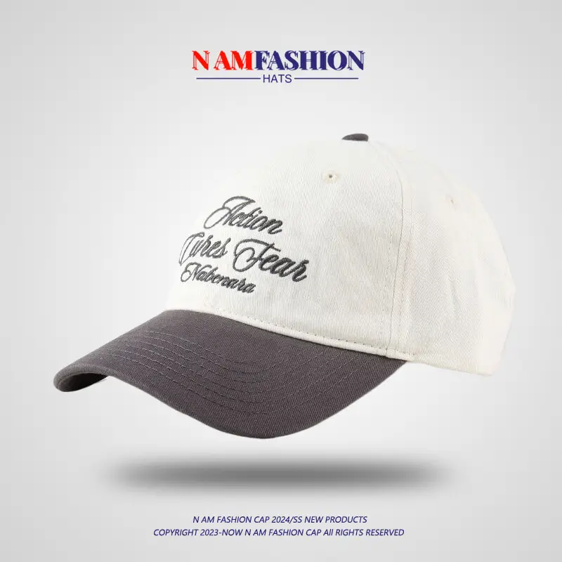 Women White Cotton Baseball Cap "Never Miss A Goal" Embroidery - Image 2