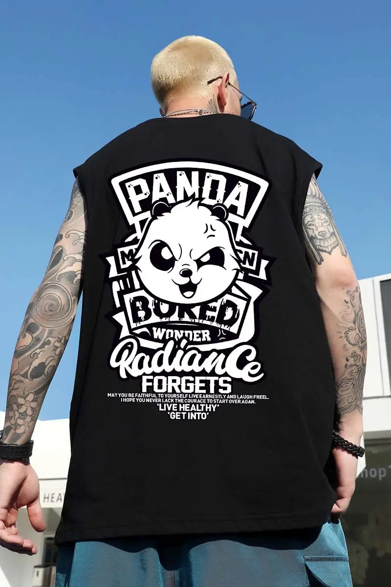 Men Sleeveless T-Shirt Black Passing Graphic Plus Size — feature 20
