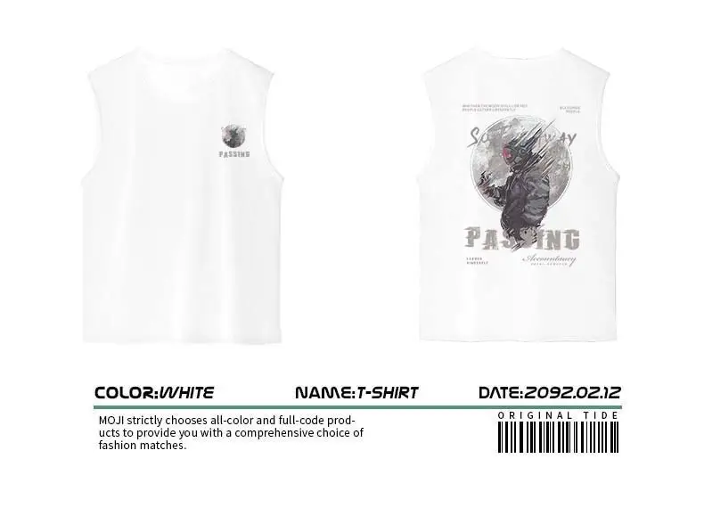 Men Sleeveless T-Shirt Black Passing Graphic Plus Size — feature 4
