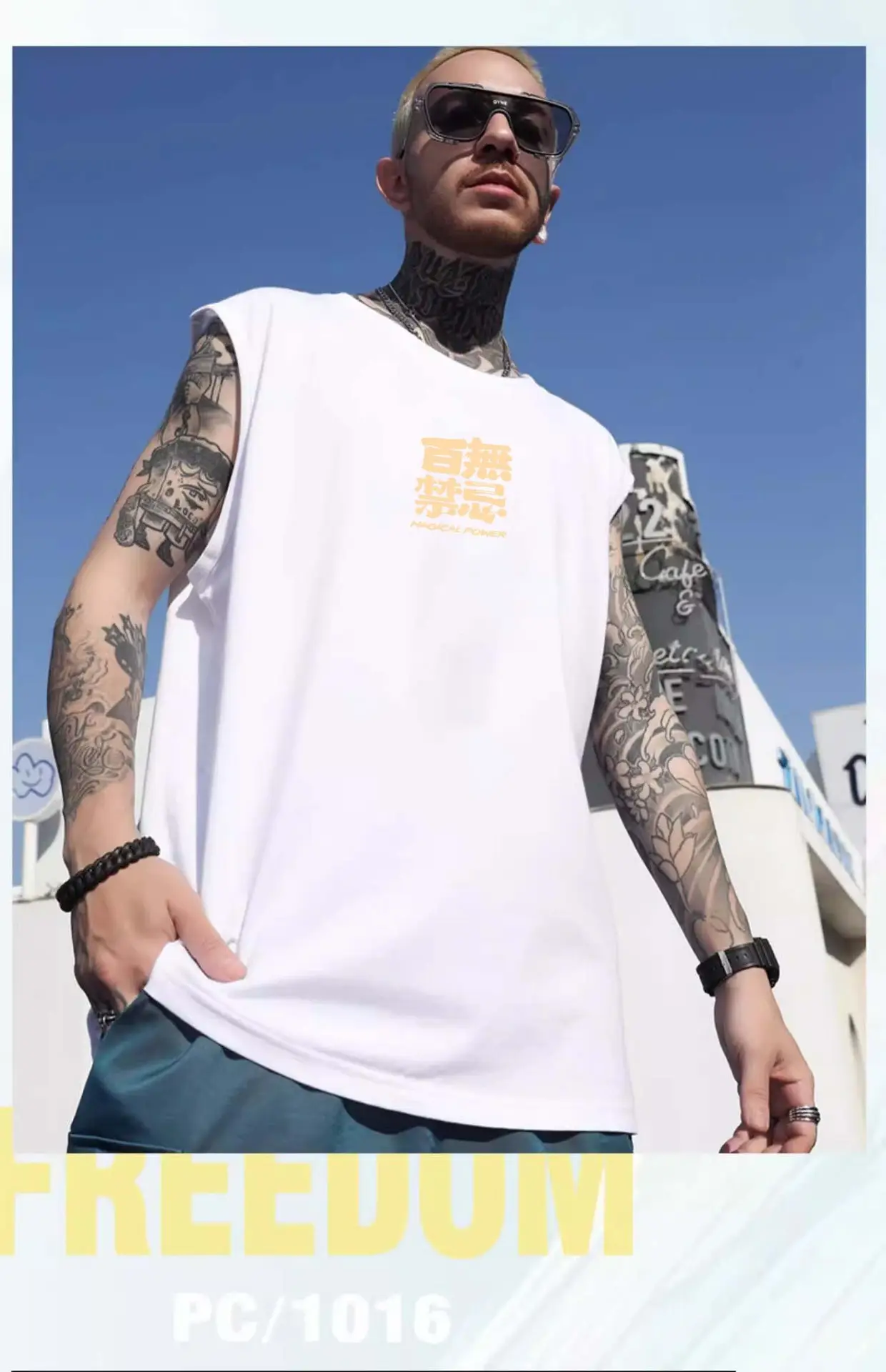 Men Sleeveless T-Shirt Black Passing Graphic Plus Size — feature 42