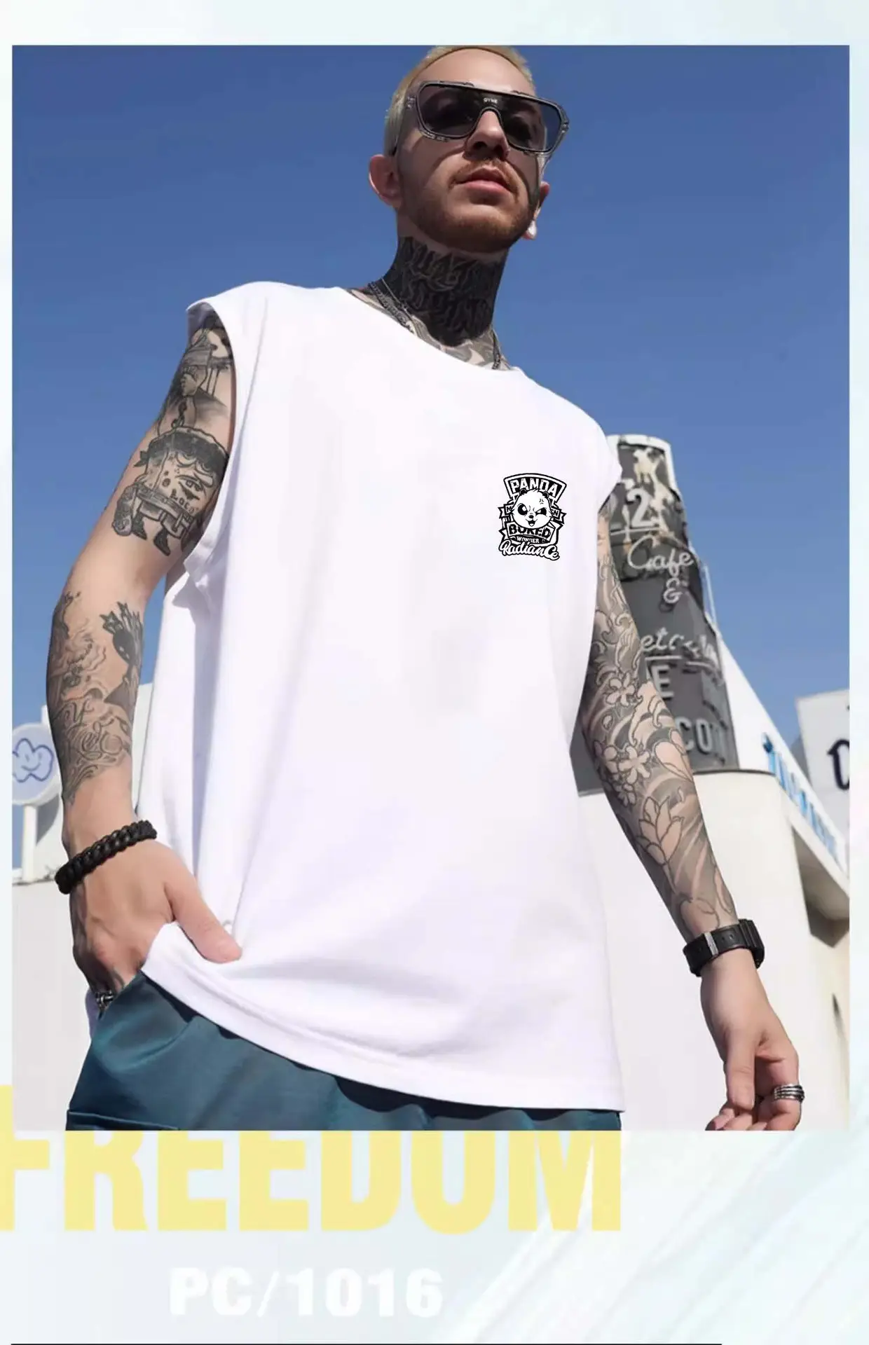 Men Sleeveless T-Shirt Black Passing Graphic Plus Size — feature 7
