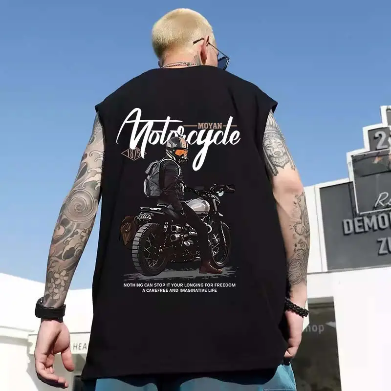 Men Sleeveless T-Shirt Black Passing Graphic Plus Size