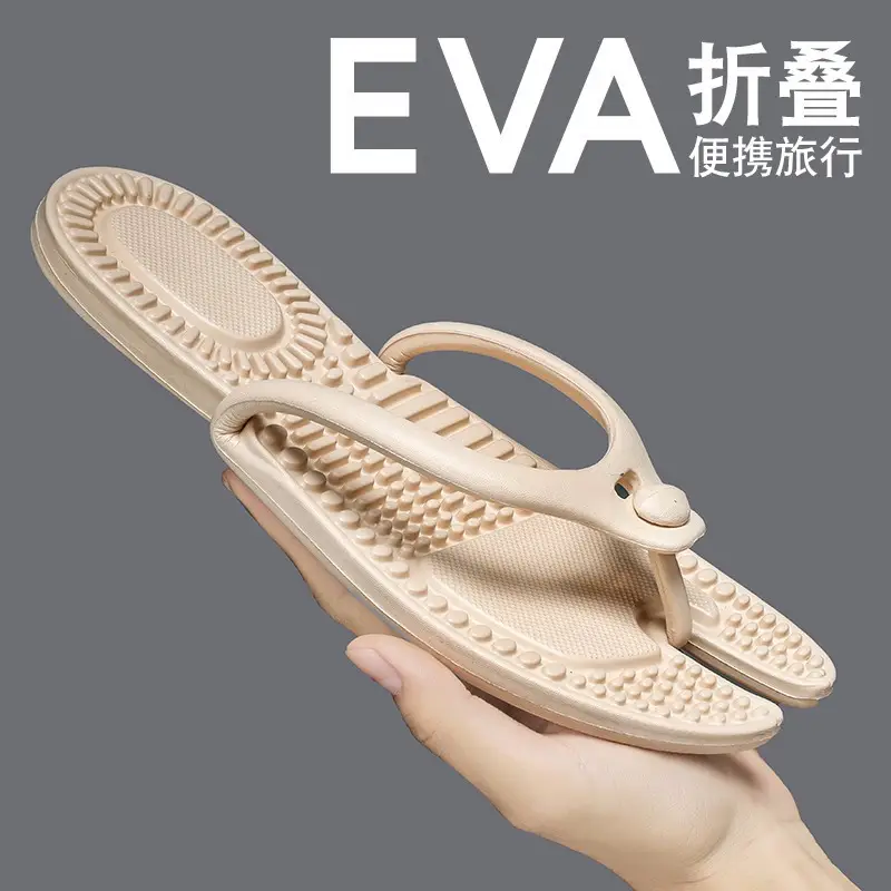 EVA Foldable Travel Flip Flops Green Men Women