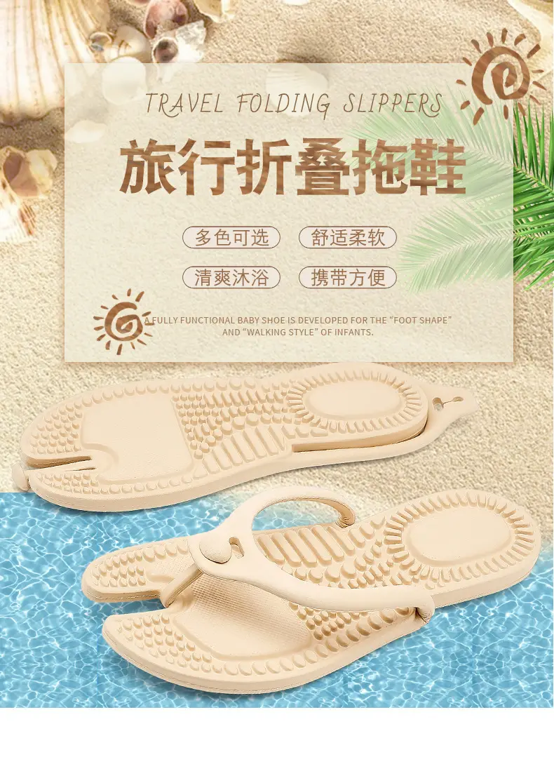 EVA Foldable Travel Flip Flops Green Men Women — feature 1