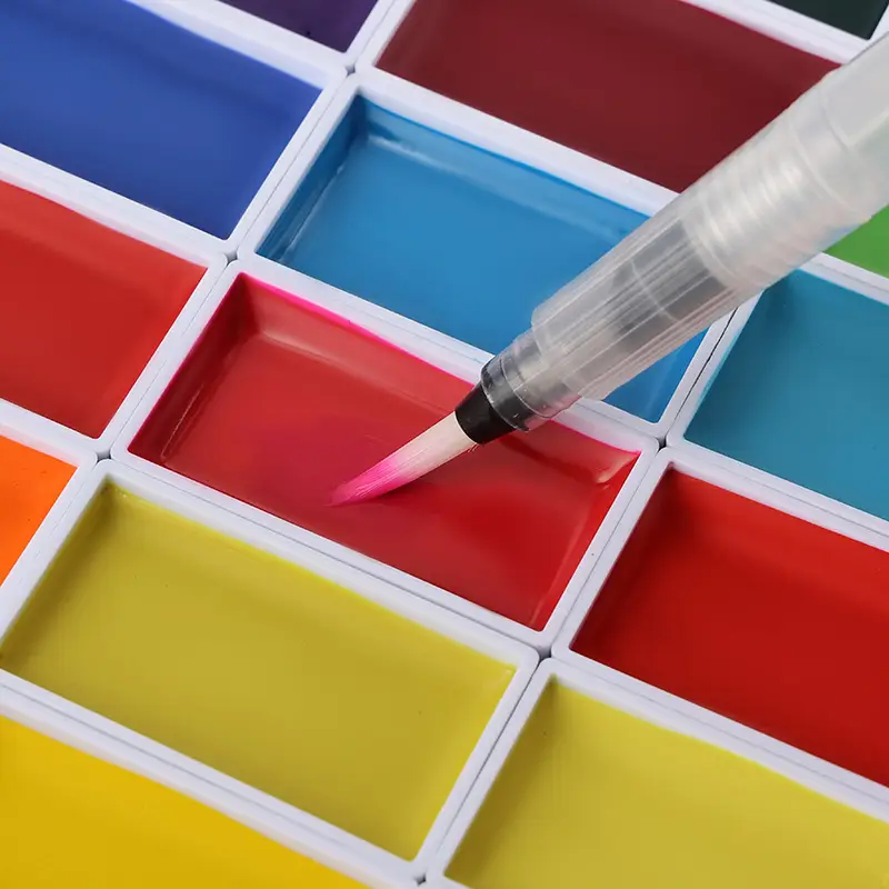 Large-Capacity Multi-Color Solid Watercolor Gouache Paint with Color Card Paper Box Set Semi-Dry Painting Paint in Large Quantities Direct Supply — feature 4