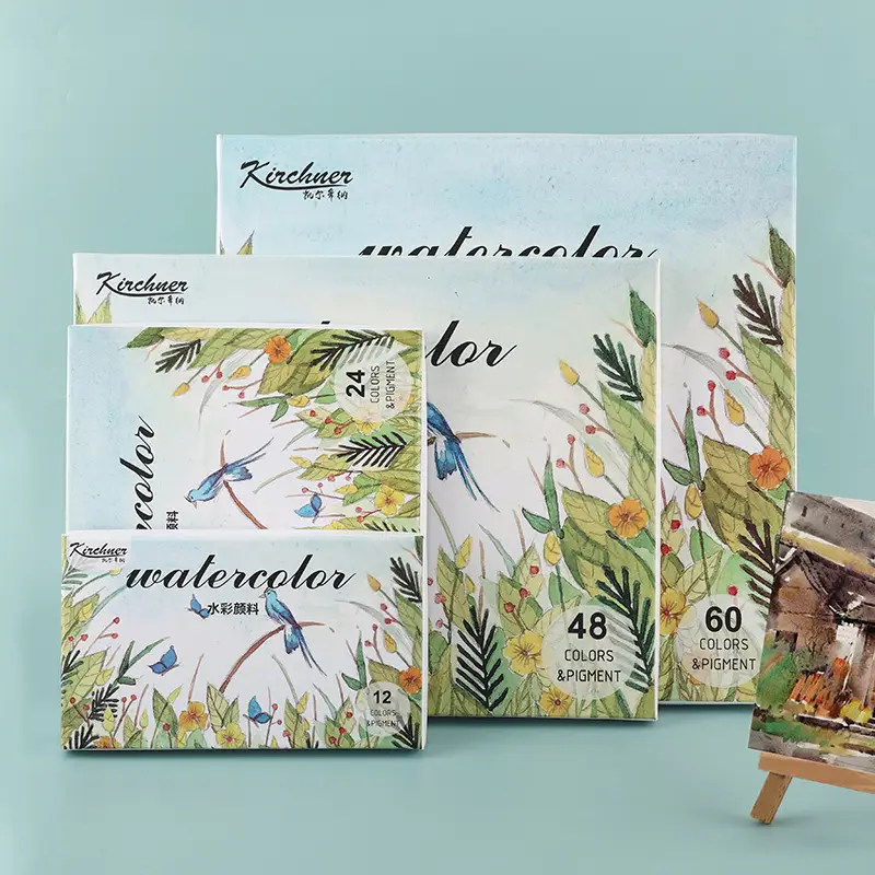 Large-Capacity Multi-Color Solid Watercolor Gouache Paint with Color Card Paper Box Set Semi-Dry Painting Paint in Large Quantities Direct Supply — feature 9