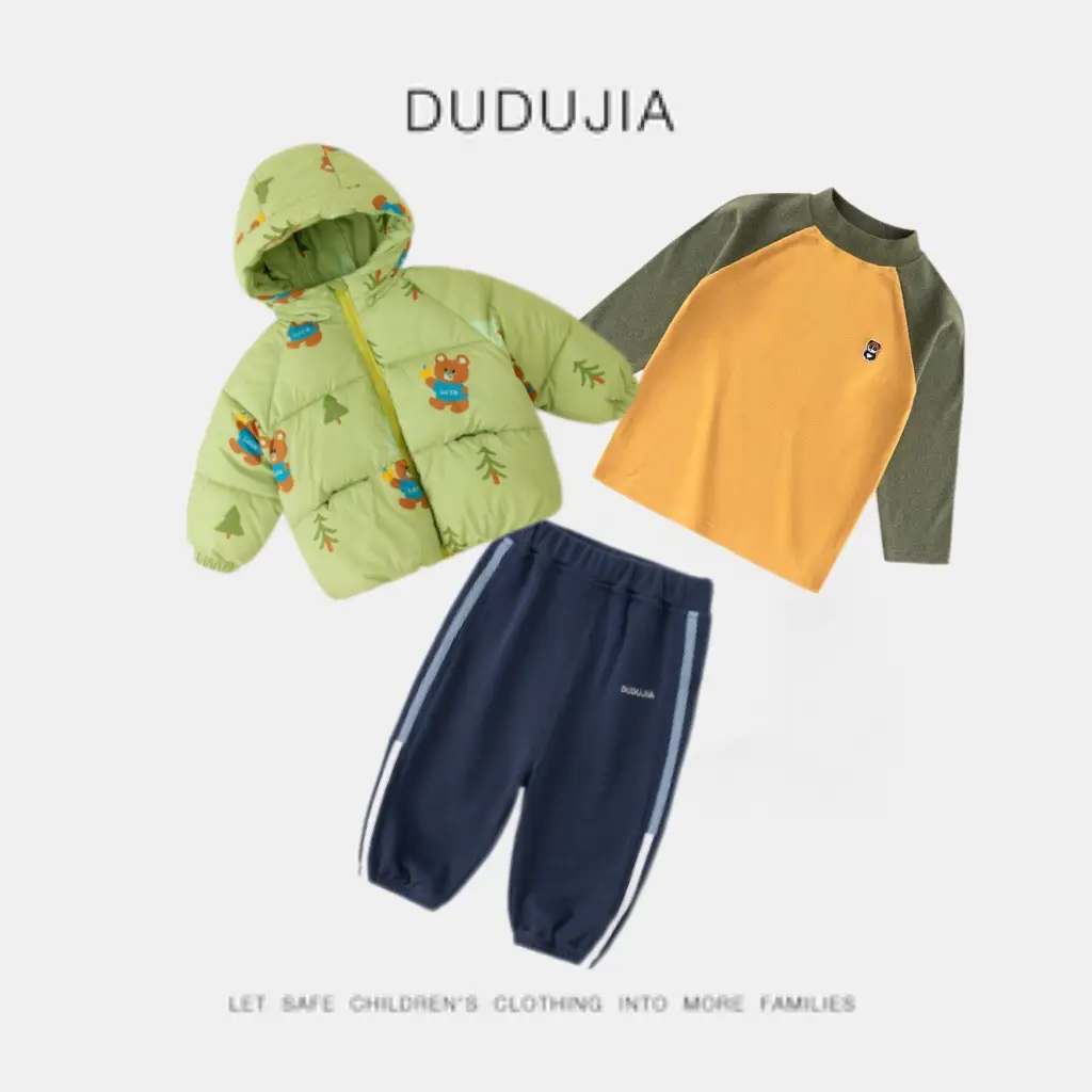 Winter Boys Long Sleeve T-Shirt with Velvet Pants - Image 9