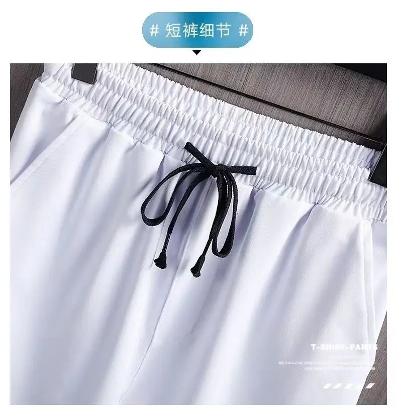 Men Black Mountain Print T-Shirt Shorts Set — feature 6