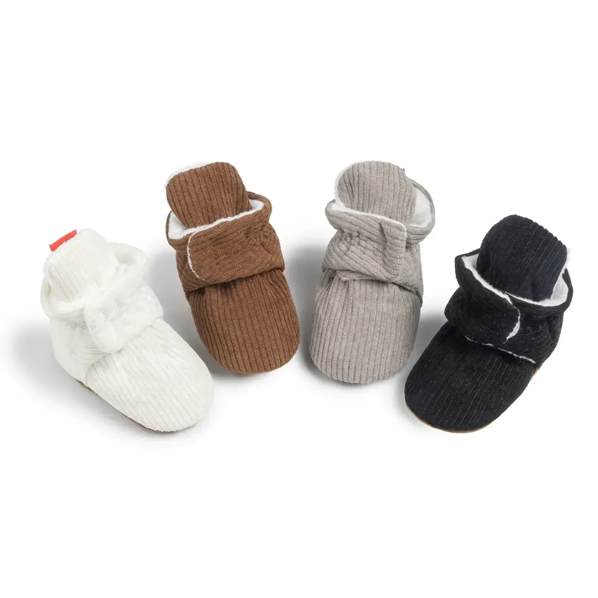 Black Knitted Baby Socks with Buckle Design