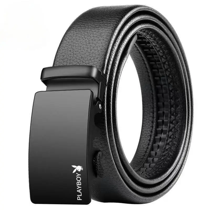 High-End Men's Belt with Automatic Buckle & Cowhide Leather - Image 2