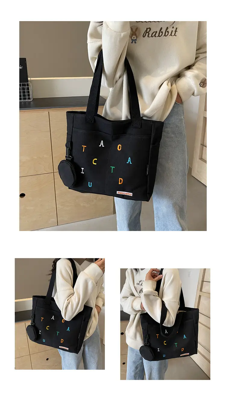 Green Canvas Heart Bag Large Capacity Spring Summer — feature 27