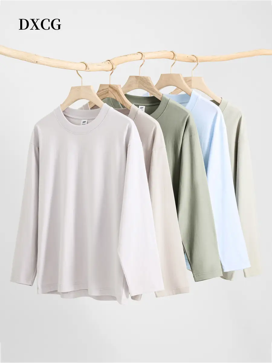 Men's Long Sleeve Cotton T-Shirt Pink - Image 17