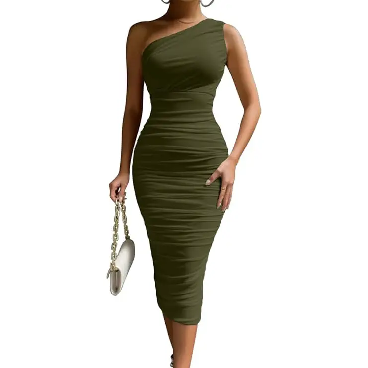 Cross-Border Sleeveless Spring and Summer Dress for Women, High-End Sexy Style Dress, Slim-Fitting Long Dress, Outerwear Hot Girl Dress with Pleats