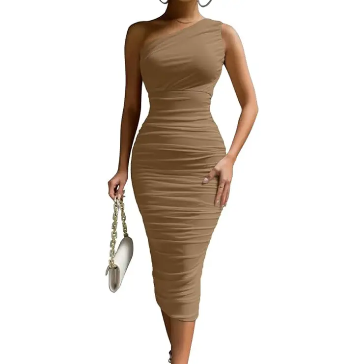 Cross-Border Sleeveless Spring and Summer Dress for Women, High-End Sexy Style Dress, Slim-Fitting Long Dress, Outerwear Hot Girl Dress with Pleats