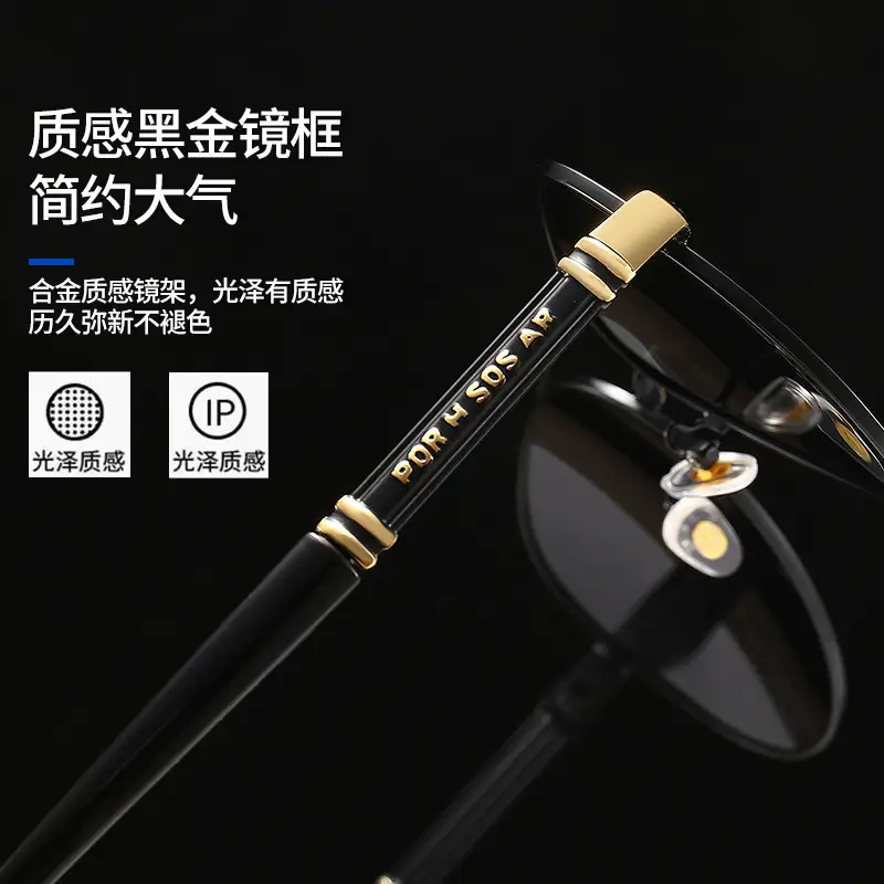 Pilot Men's Black Gold Sunglasses UV Protection - Image 7