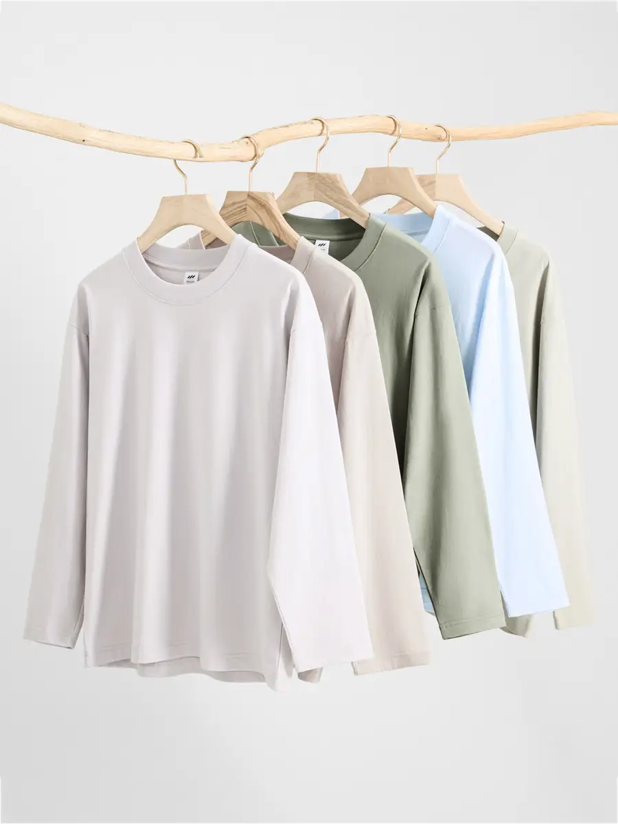 Men Cotton Long Sleeve T-Shirt Solid White - Image 17