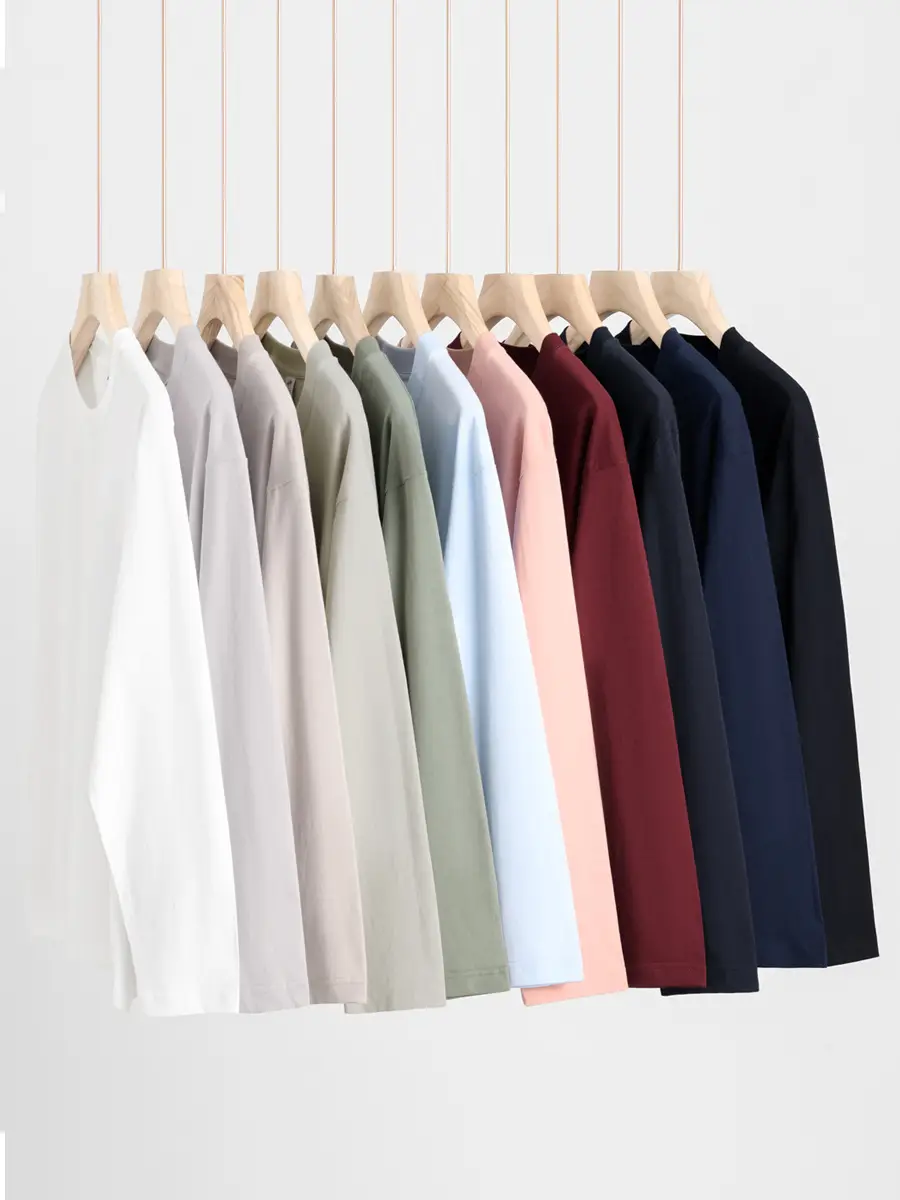 Men Cotton Long Sleeve T-Shirt Solid White - Image 19