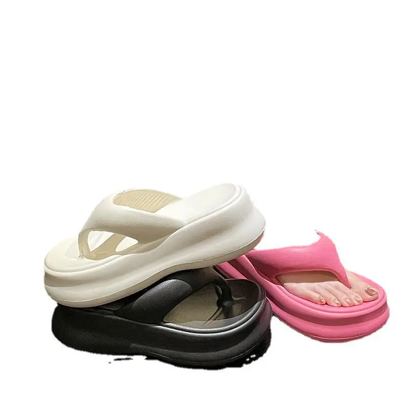 Flip-flops for Women 2024 New Summer Outer Wear Increased Thick-soled Flip-flops Soft Sole Seaside Beach Sandals - Image 7