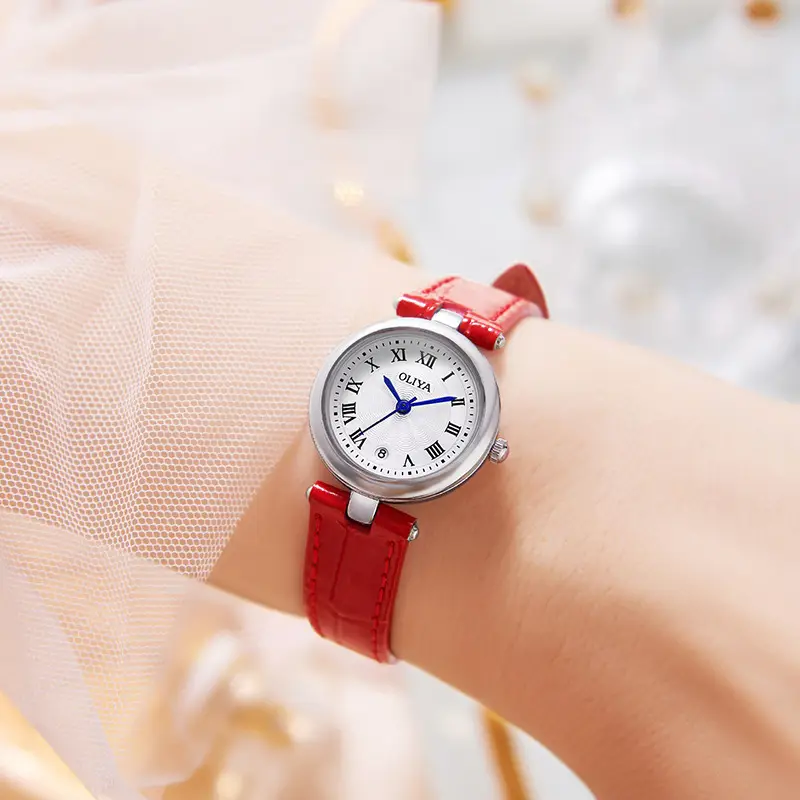 Women's Quartz Watch with Black Leather Strap - Image 7