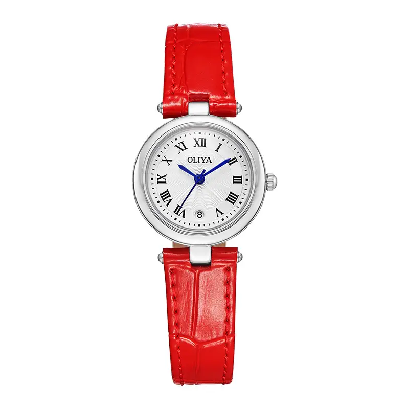 Women's Quartz Watch with Black Leather Strap - Image 3