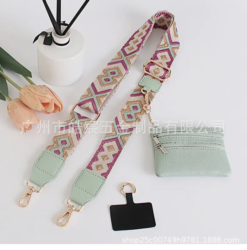 Women's Patterned Crossbody Strap with Matching Small Bag — feature 13