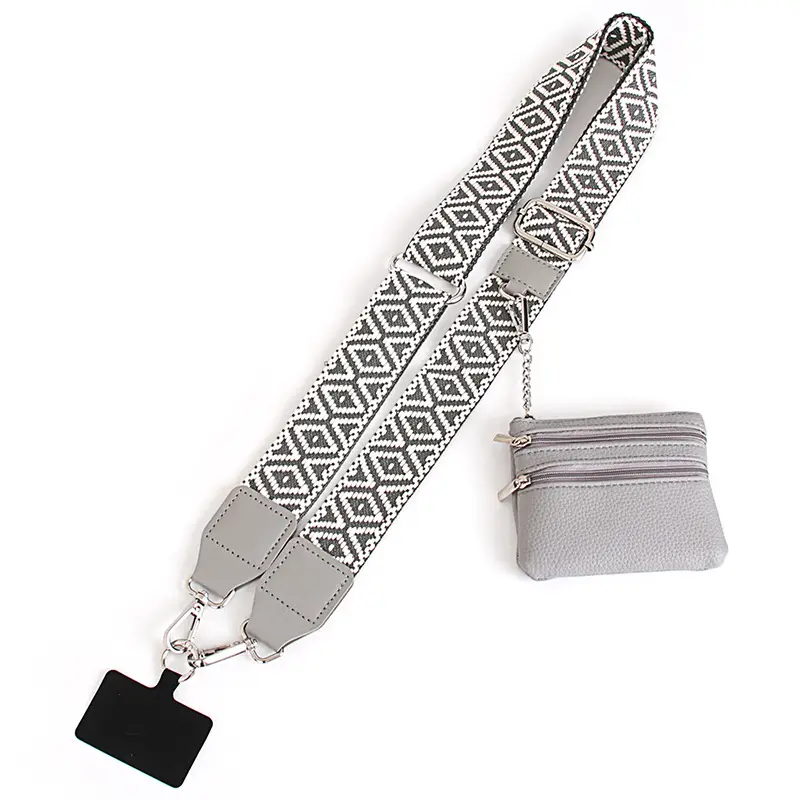 Women's Patterned Crossbody Strap with Matching Small Bag - Image 10