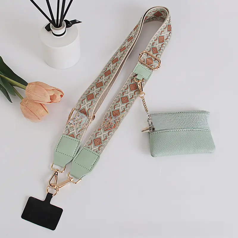 Women's Patterned Crossbody Strap with Matching Small Bag - Image 5