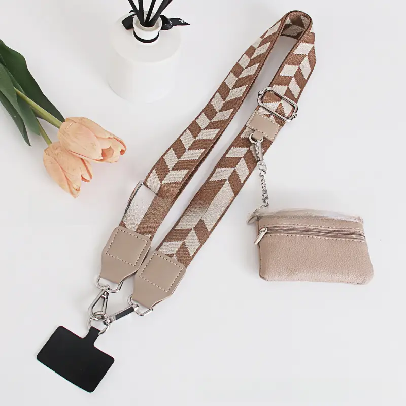 Women's Patterned Crossbody Strap with Matching Small Bag - Image 6