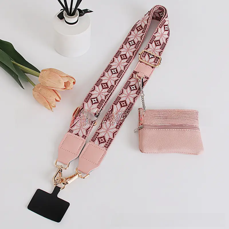 Women's Patterned Crossbody Strap with Matching Small Bag - Image 8
