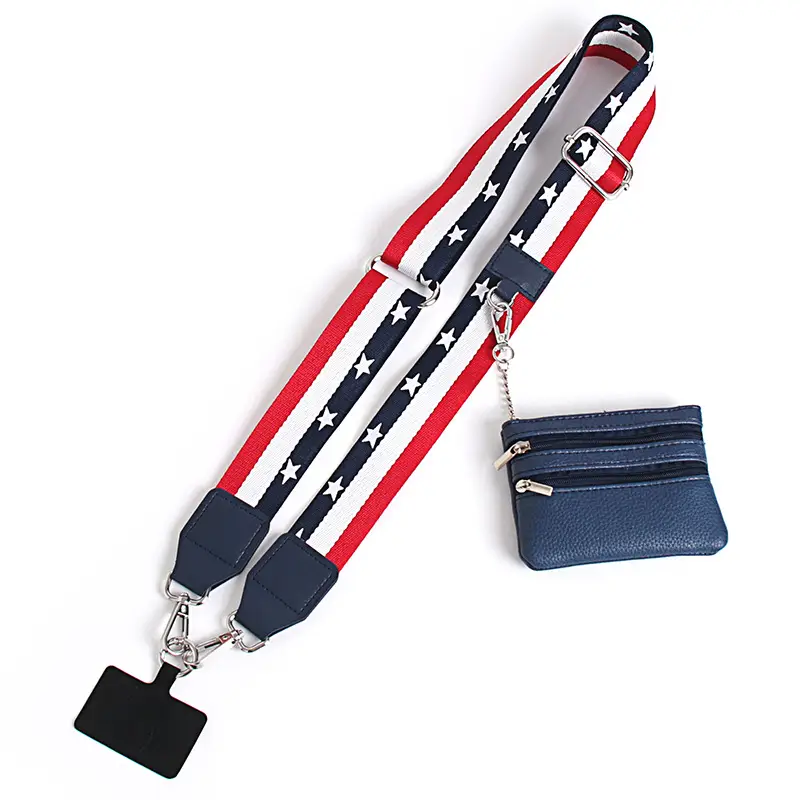 Women's Patterned Crossbody Strap with Matching Small Bag - Image 9