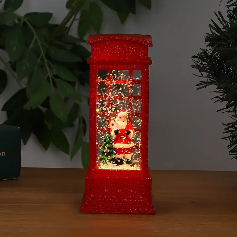 Santa Claus Christmas Train Ornament Gold Brushed Night Light - Image 11