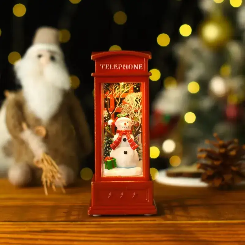 Santa Claus Christmas Train Ornament Gold Brushed Night Light - Image 15