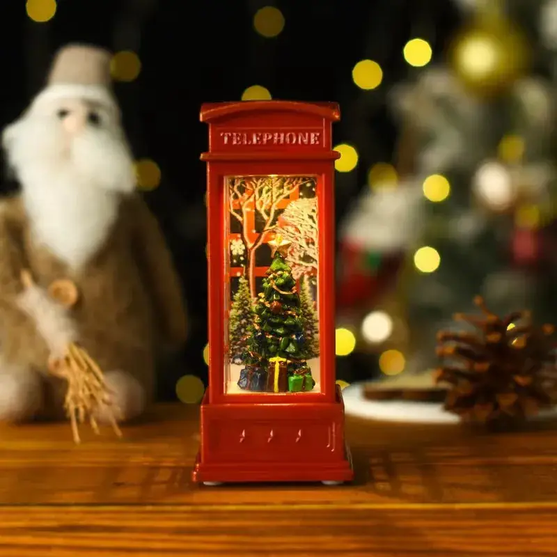 Santa Claus Christmas Train Ornament Gold Brushed Night Light - Image 16