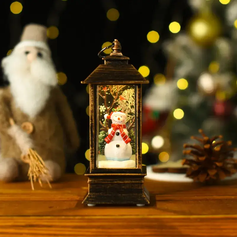 Santa Claus Christmas Train Ornament Gold Brushed Night Light - Image 18
