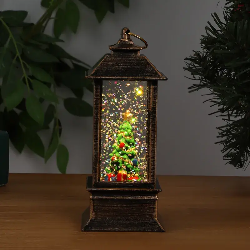 Santa Claus Christmas Train Ornament Gold Brushed Night Light - Image 22