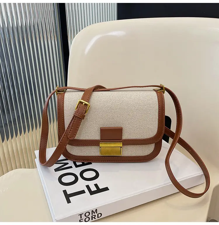 Women Crossbody Bag Brown Leather Square Design 2025 — feature 18