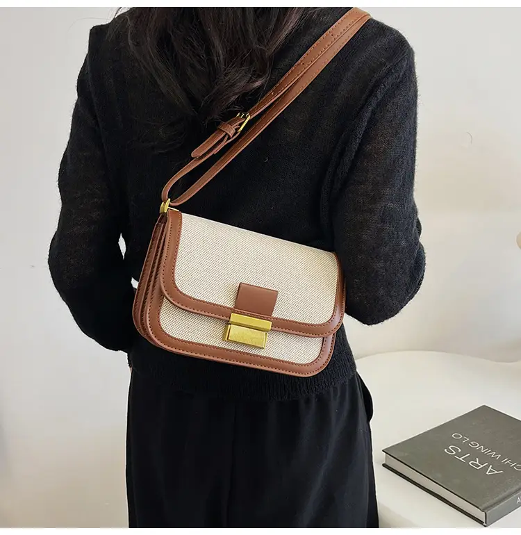 Women Crossbody Bag Brown Leather Square Design 2025 — feature 26