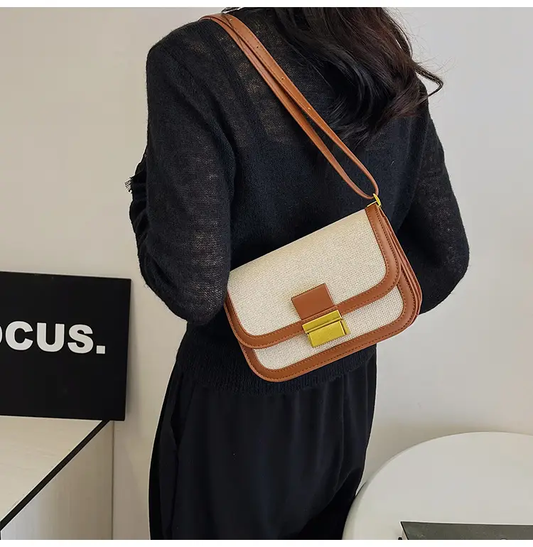Women Crossbody Bag Brown Leather Square Design 2025 — feature 27