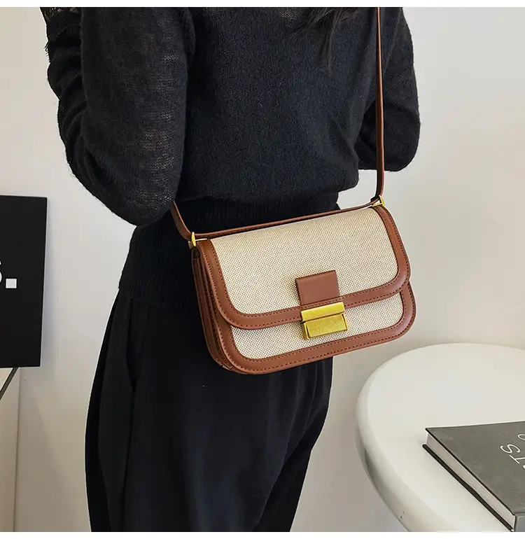 Women Crossbody Bag Brown Leather Square Design 2025 — feature 29