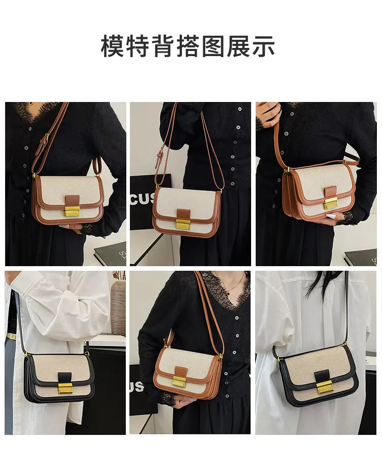 Women Crossbody Bag Brown Leather Square Design 2025 — feature 3