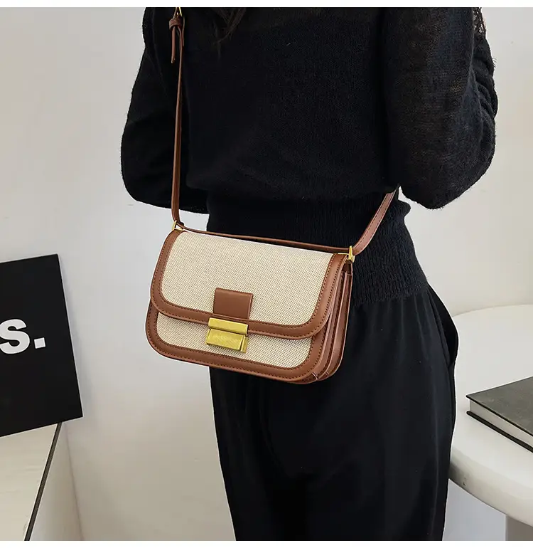Women Crossbody Bag Brown Leather Square Design 2025 — feature 30