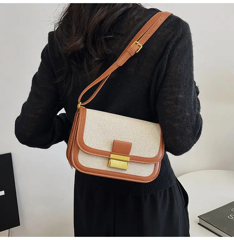 Women Crossbody Bag Brown Leather Square Design 2025 — feature 32