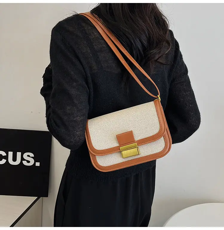 Women Crossbody Bag Brown Leather Square Design 2025 — feature 33