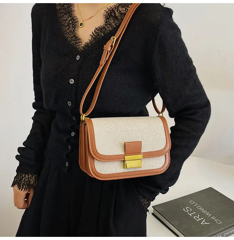 Women Crossbody Bag Brown Leather Square Design 2025 — feature 34