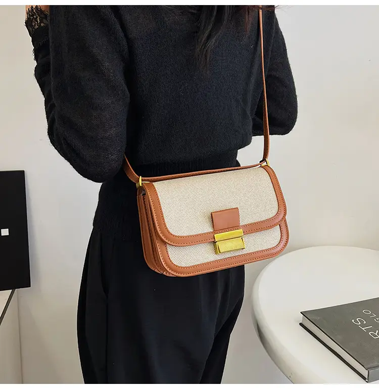 Women Crossbody Bag Brown Leather Square Design 2025 — feature 35