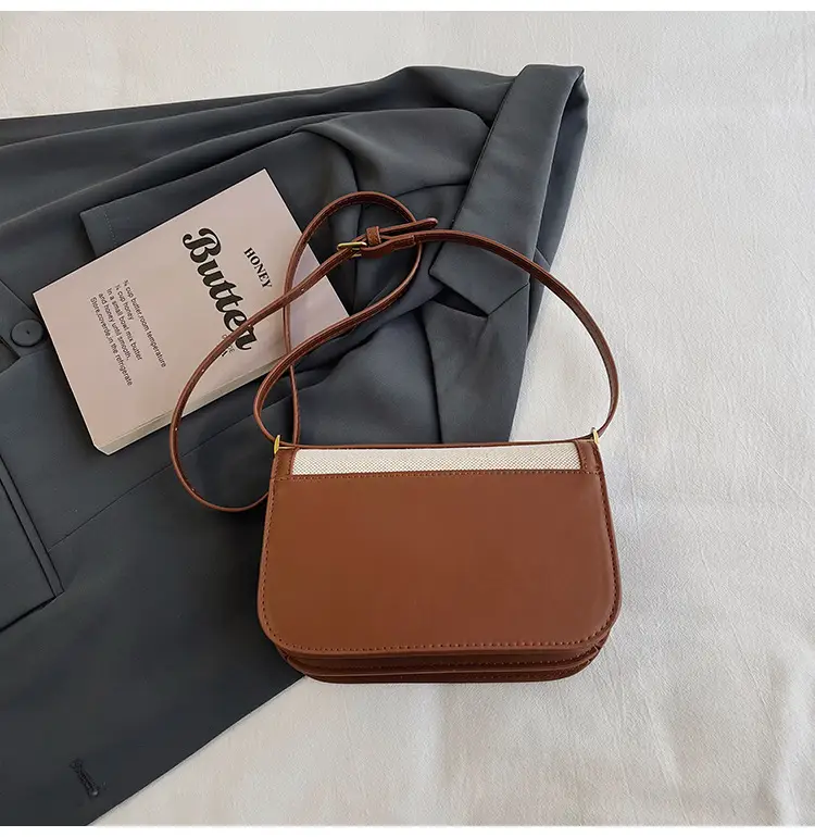 Women Crossbody Bag Brown Leather Square Design 2025 — feature 6