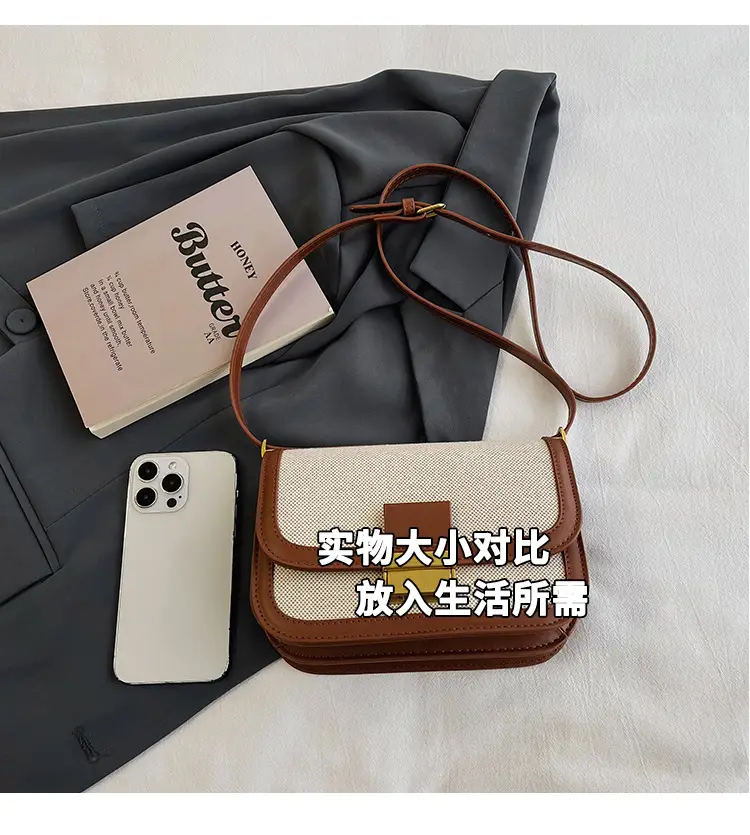 Women Crossbody Bag Brown Leather Square Design 2025 — feature 7